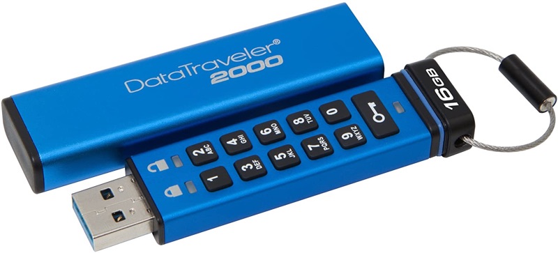 Pen Drive Kingston 16GB USB 3.0 Data Traveler Série DTVP com criptografia AES de 256bits Pen Drive Kingston 16GB USB 3.0 Data Traveler Série DTVP com criptografia AES de 256bits
