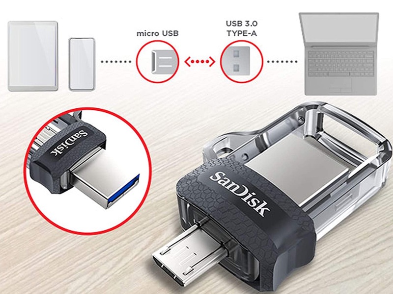 Pen Drive SanDisk para Smartphone Ultra Dual Drive Micro USB/USB 3.0 128 GB Pen Drive SanDisk para Smartphone Ultra Dual Drive Micro USB/USB 3.0 128 GB
