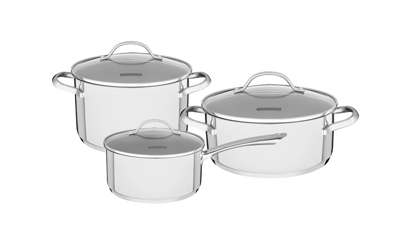 Caçarola Rasa Tramontina Una em Aço Inox