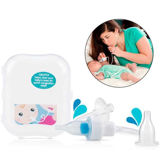 Aspirador Nasal Para Bebês com Filtro e Estojo Nûby Transparente Aspirador Nasal Para Bebês com Filtro e Estojo Nûby Transparente