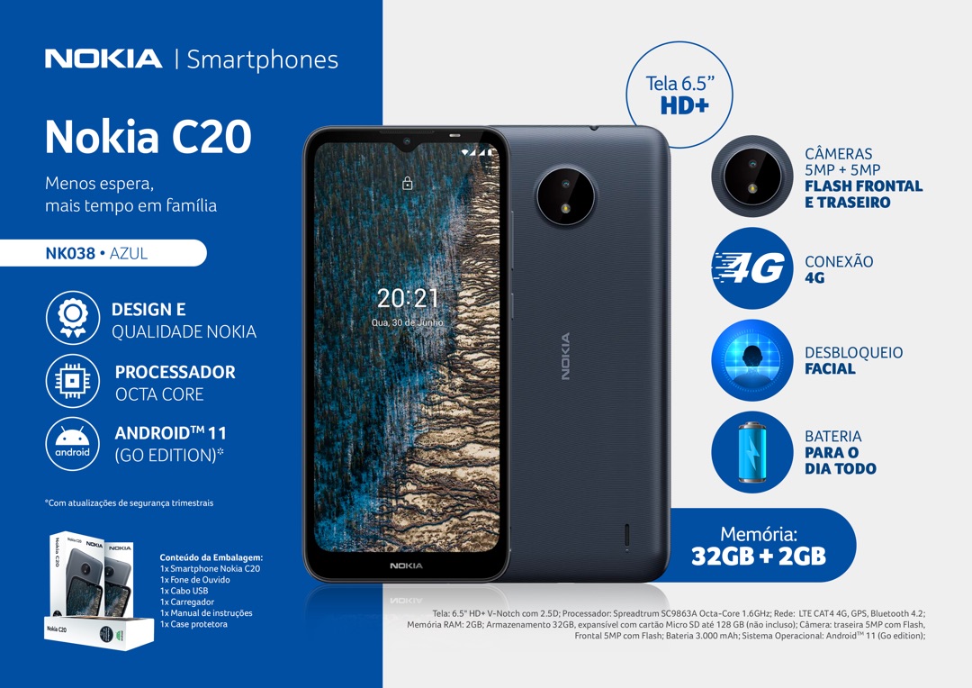 Smartphone Multilaser Nokia C20