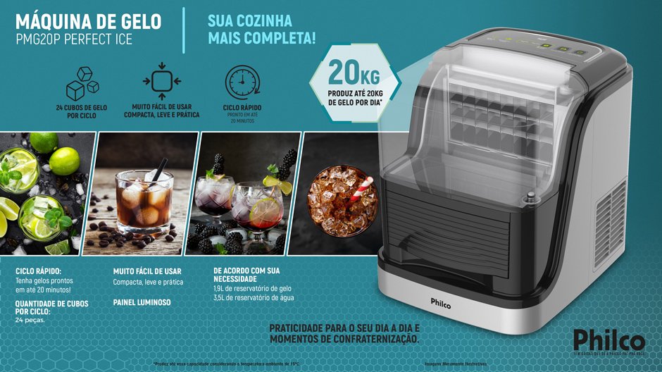 Máquina de gelo Philco PMG027 Máquina de gelo Philco PMG027