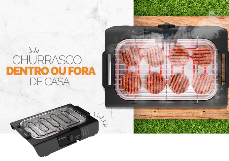 Churrasqueira Elétrica Cadence Grill Menu GRL810 Churrasqueira Elétrica Cadence Grill Menu GRL810
