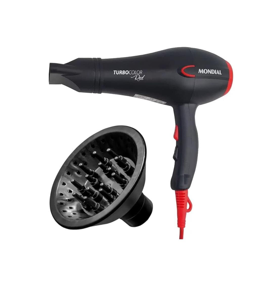 Secador De Cabelo Com Difusor Cachos Mondial Turbo 2000W - 220v Secador De Cabelo Com Difusor Cachos Mondial Turbo 2000W - 220v