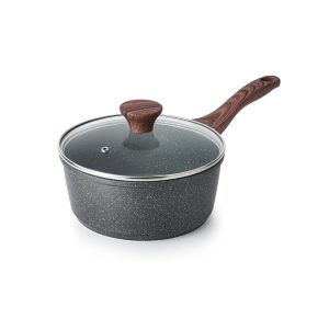 SENSARTE Panela antiaderente com tampa 1,5 litros com revestimento de granito suíço SENSARTE Panela antiaderente com tampa 1,5 litros com revestimento de granito suíço