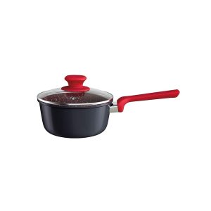 Panela 18 cm ColorStone de alumínio com antiaderente e tampa de vidro, Titânio, ALU8457-TI, Euro Home Panela 18 cm ColorStone de alumínio com antiaderente e tampa de vidro, Titânio, ALU8457-TI, Euro Home