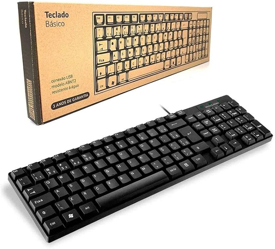 Teclado com fio Slim Conexão Multilaser TC065 Teclado com fio Slim Conexão Multilaser TC065